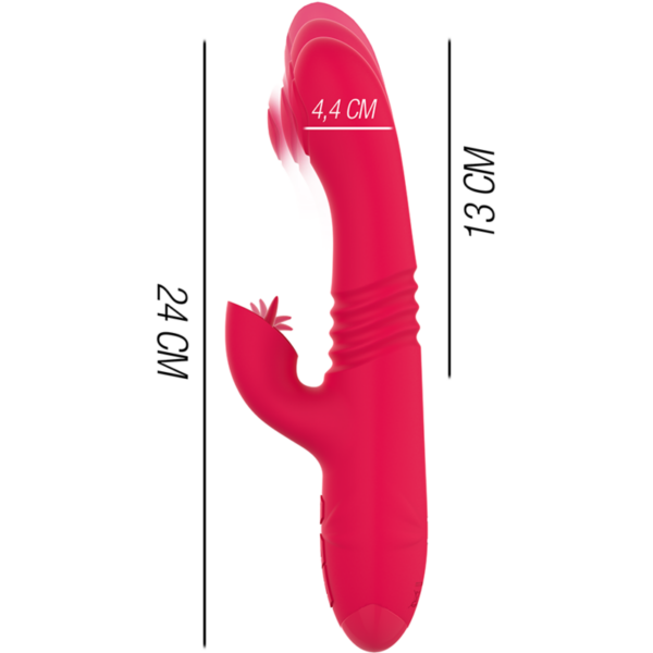 Intense - Dua Vibrador Multifunción Recargable Up &Amp; Down Con Lengua Rojo - Imagen 4