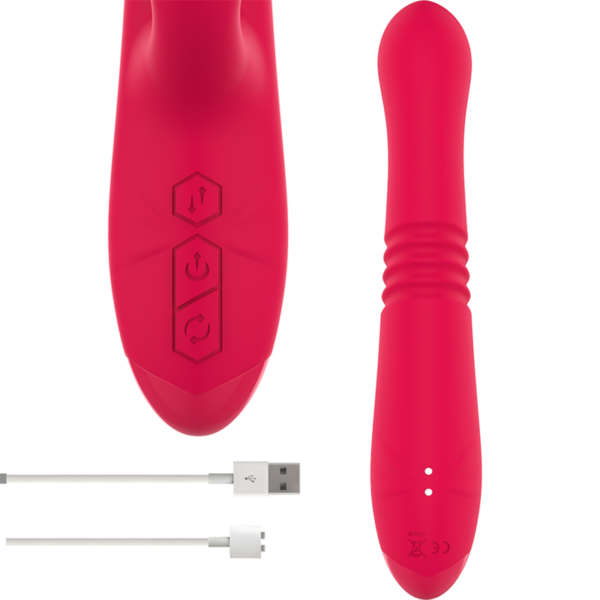 Intense - Dua Vibrador Multifunción Recargable Up &Amp; Down Con Lengua Rojo - Imagen 5