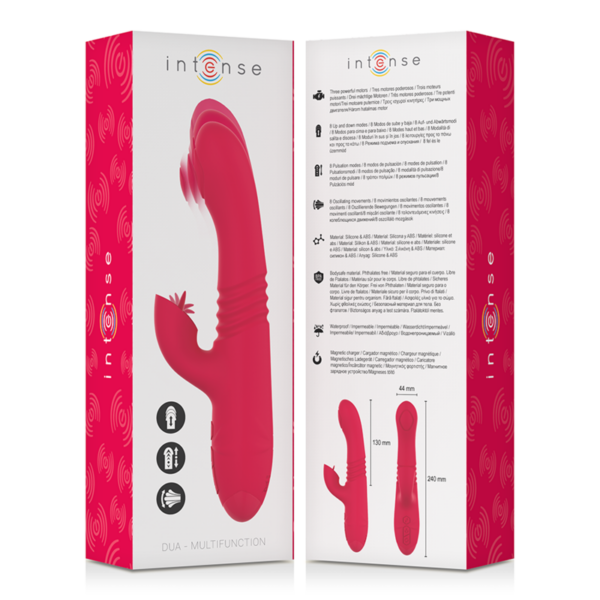 Intense - Dua Vibrador Multifunción Recargable Up &Amp; Down Con Lengua Rojo - Imagen 6