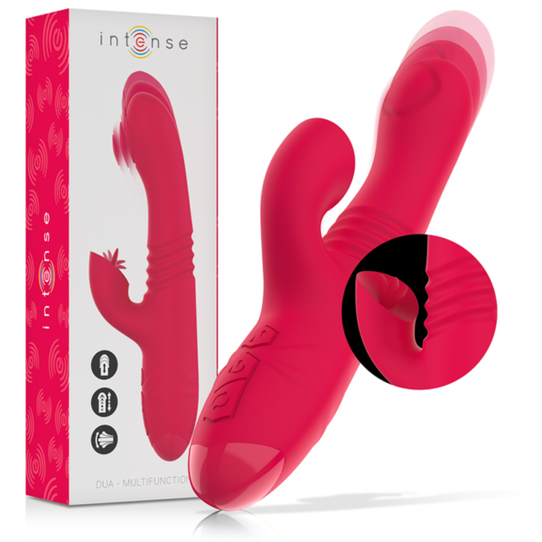 Intense - Dua Vibrador Multifunción Recargable Up &Amp; Down Con Lengua Rojo - Imagen 2