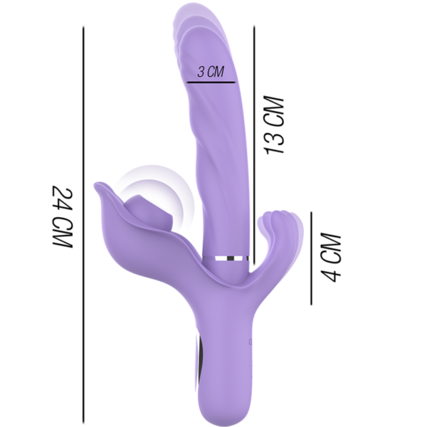 Intense - Billie Vibrador Multifunción Recargable Succionador Con Pulsador Morado - Imagen 4