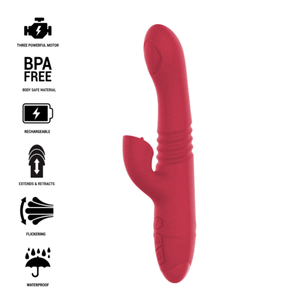 Intense - Dua Vibrador Multifunción Recargable Up &Amp; Down Con Lengua Rojo