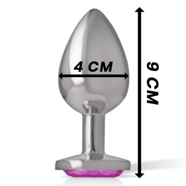 Intense - Plug Anal Metal Aluminio Con Cristal Rosa Talla L - Imagen 5