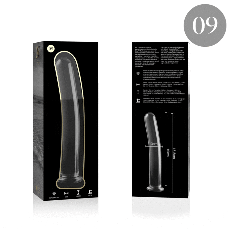 Nebula Series By Ibiza - Modelo 9 Dildo Cristal Transparente 15.5 Cm -O- 2.5 Cm 4 Nebula Series By Ibiza - Modelo 9 Dildo Cristal Borosilicato 15.5 X 2.5 Cm Transparente