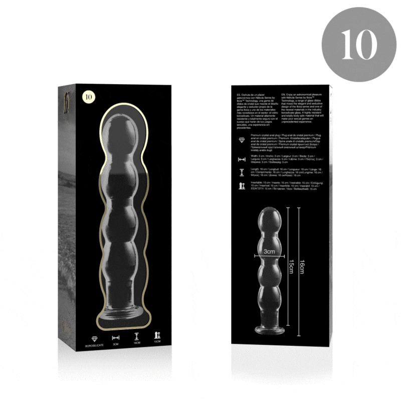 Nebula Series By Ibiza - Modelo 10 Dildo Cristal Transparente 16.5 Cm -O- 3.5 Cm 4 Nebula Series By Ibiza - Modelo 10 Dildo Cristal Borosilicato 16.5 X 3.5 Cm Transparente