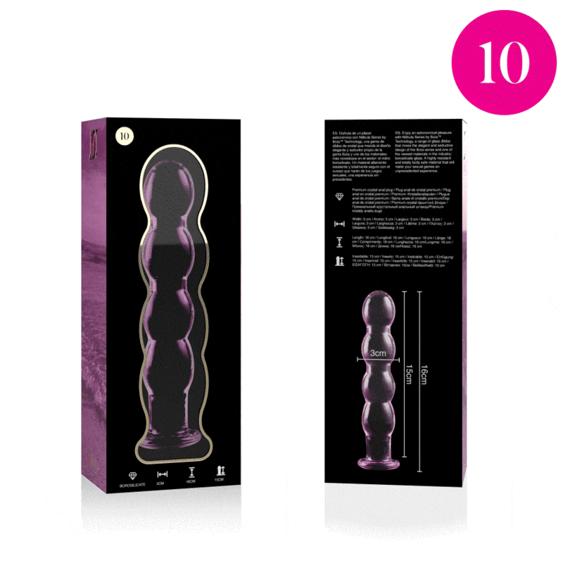 Nebula Series By Ibiza - Modelo 10 Dildo Cristal Transparente 16.5 Cm -O- 3.5 Cm 11 Nebula Series By Ibiza - Modelo 10 Dildo Cristal Borosilicato 16.5 X 3.5 Cm Rosa