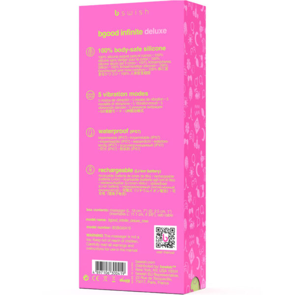 B Swish - Bgood Infinite Deluxe Vibrador Recargable Silicona Rosa - Imagen 5