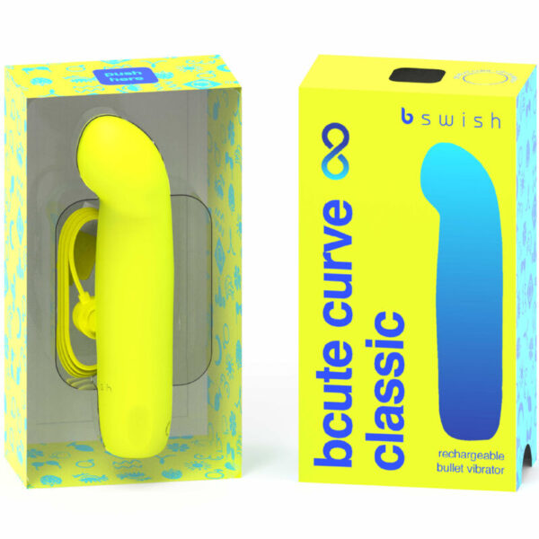B Swish - Bcute Curve Infinite Classic Vibrador Recargable Silicona Amarillo - Imagen 2