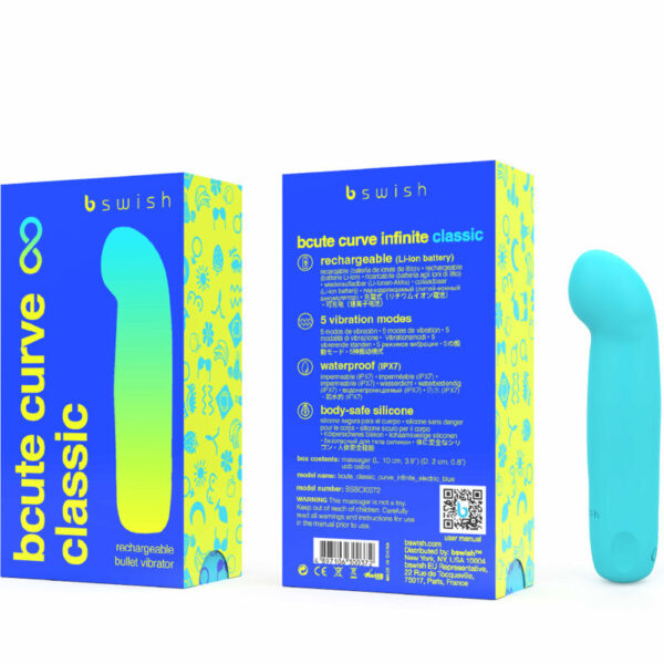 B Swish - Bcute Curve Infinite Classic Vibrador Recargable Silicona Azul - Imagen 3