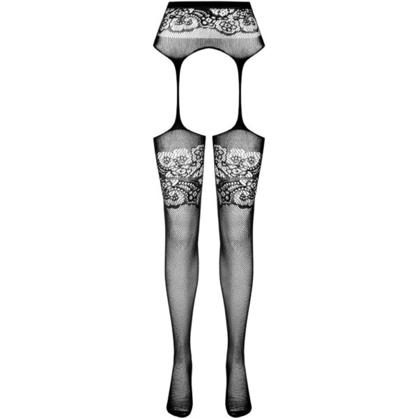 Passion - S029 Medias Con Liguero Negro Talla Unica - Imagen 5