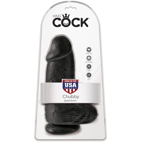 King Cock - Pene Realistico Chubby 23 Cm Negro - Imagen 6