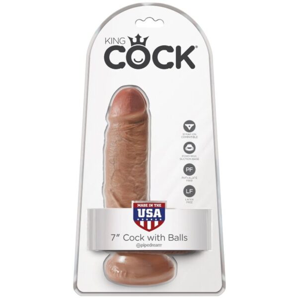 King Cock - Pene Realistico Con Testiculos 13.2 Cm Caramelo - Imagen 6
