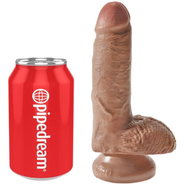King Cock - Pene Realistico Con Testiculos 13.2 Cm Caramelo - Imagen 5