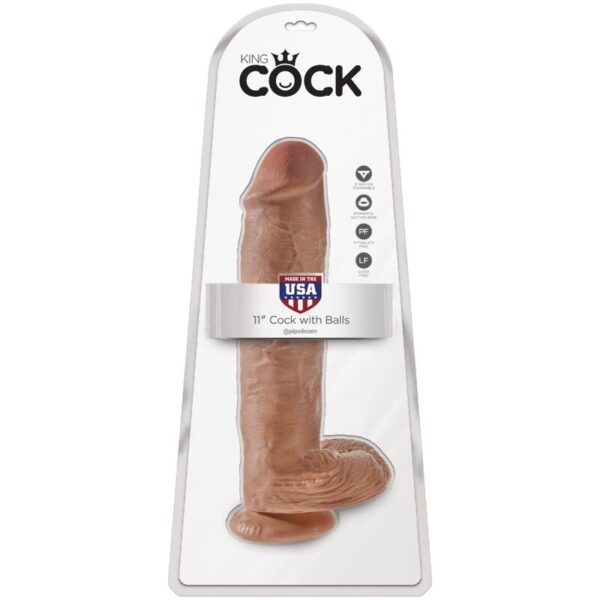 King Cock - Pene Realistico Con Testiculos 22.6 Cm Caramelo - Imagen 6