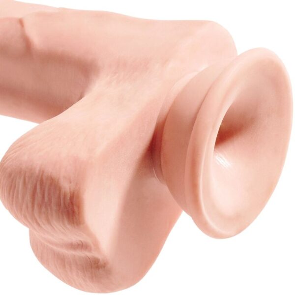 King Cock - Pene Realistico 3D Con Testiculos 24.8 Cm Natural - Imagen 5