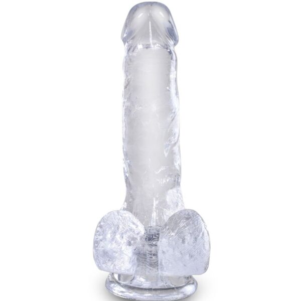 King Cock - Clear Pene Realistico Con Testiculos 13.5 Cm Transparente - Imagen 2