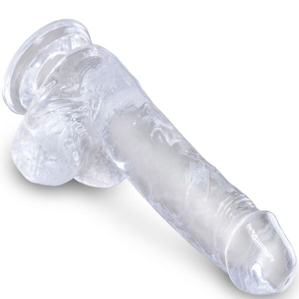 King Cock - Clear Pene Realistico Con Testiculos 13.5 Cm Transparente - Imagen 3