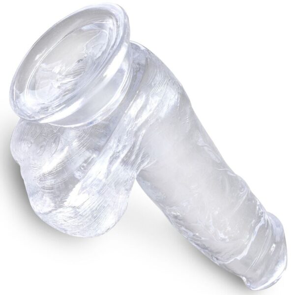 King Cock - Clear Pene Realistico Con Testiculos 13.5 Cm Transparente - Imagen 4