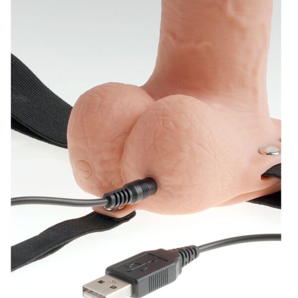 Fetish Fantasy Series - Arnes Ajustable Pene Realistico Con Testiculos Recargable Y Vibrador 23 Cm - Imagen 4