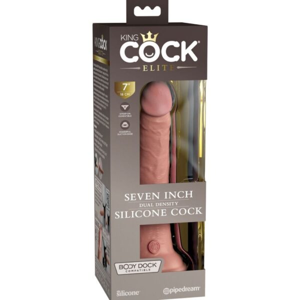 King Cock - Elite Dildo Realistico Silicona 17.8 Cm - Imagen 5