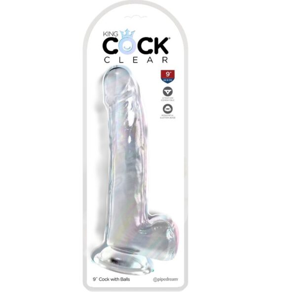 King Cock - Clear Dildo Con Testiculos 20.3 Cm Transparente - Imagen 2