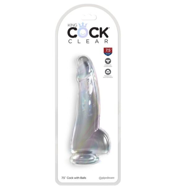 King Cock - Clear Dildo Con Testiculos 15.2 Cm Transparente - Imagen 2