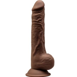 Silexd - Modelo 1 Pene Realistico Silicona Premium Silexpan Marron 24 Cm