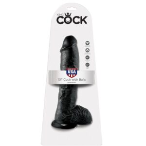 King Cock - 10 Pene Realistico Negro 26.5 Cm