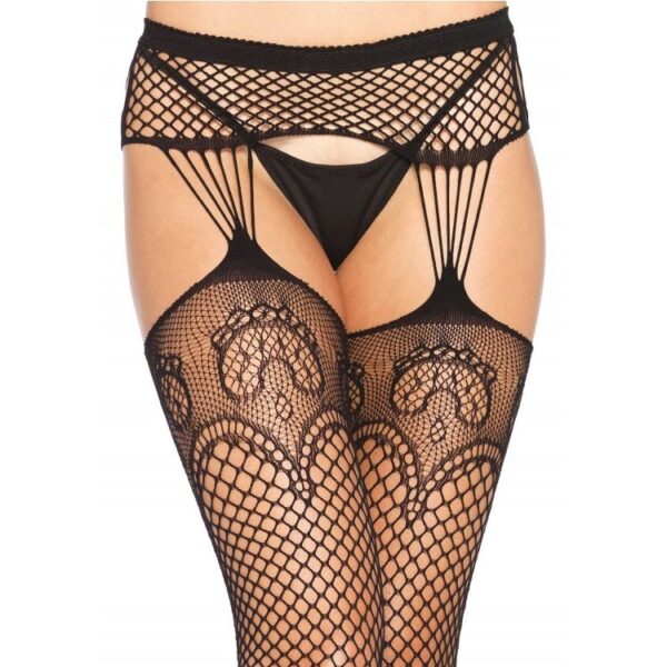 Leg Avenue - Medias En Red Con Ligueros - Imagen 2