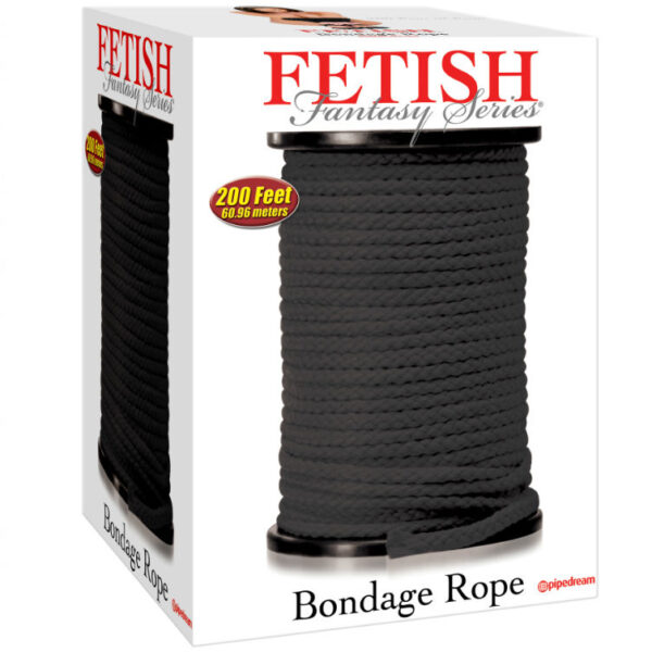 Fetish Fantasy Series - Series Bondage Cuerda Seda Negro 60.96 Metros