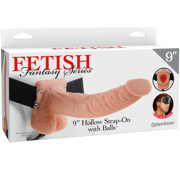 Fetish Fantasy Series - 9 Hollow Strap-On With Balls 22.9Cm Natural 3 Fetish Fantasy Series - 9 Hollow Strap-On With Balls 22.9Cm Natural - Imagen 3