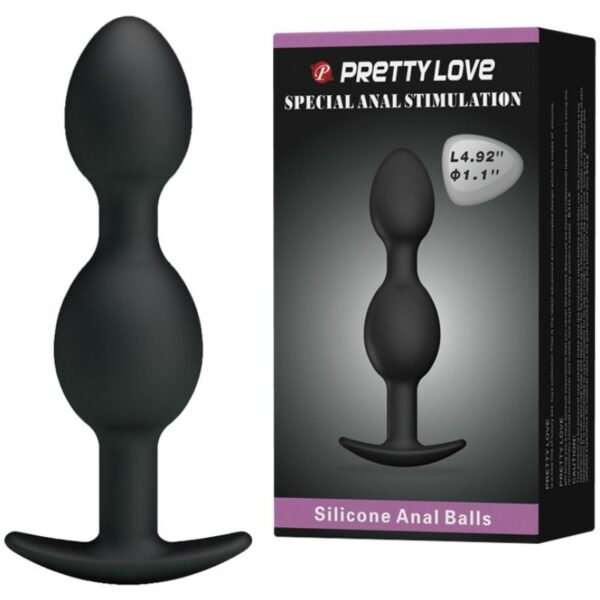 Pretty Love - Bolas Anales Silicona 12.5 Cm Negro - Imagen 2