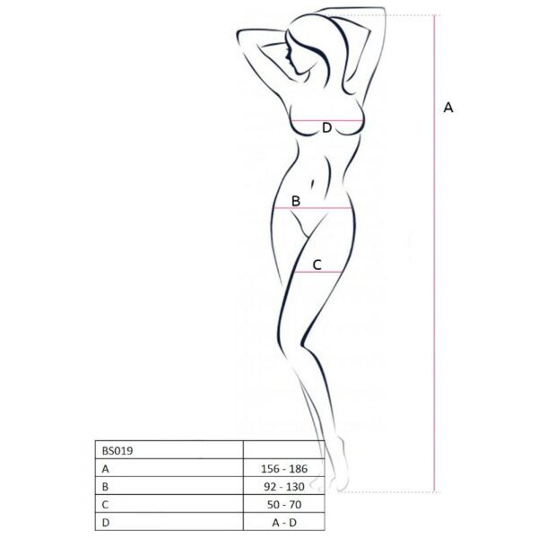 Passion - Woman Bs019 Bodystocking Negro Talla Unica - Imagen 2