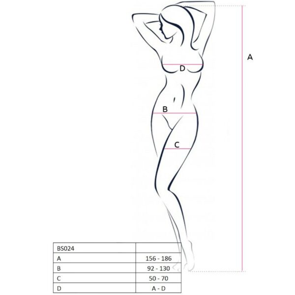 Passion - Woman Bs024 Bodystocking Negro Talla Unica - Imagen 3