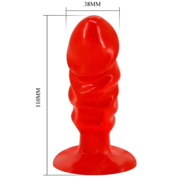 Baile - Plug Anal Unisex Con Ventosa Rojo - Imagen 3
