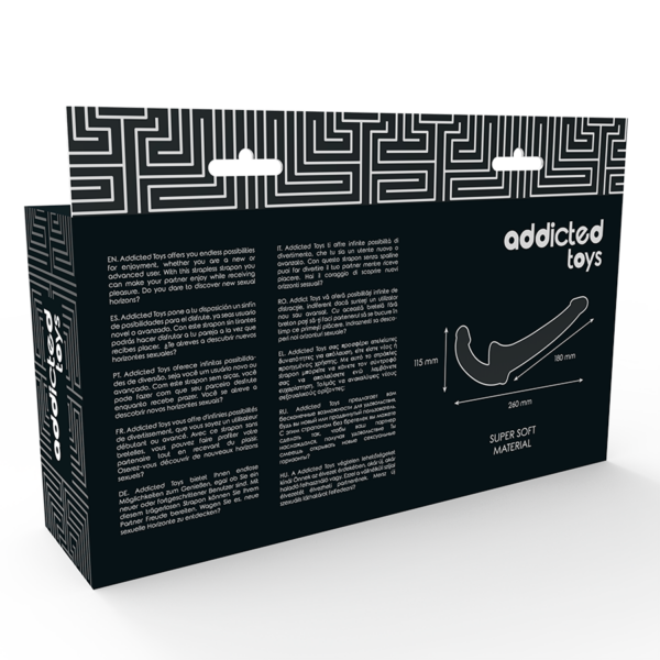 Addicted Toys - Dildo Con Arnés Sin Sujección Negro - Imagen 6
