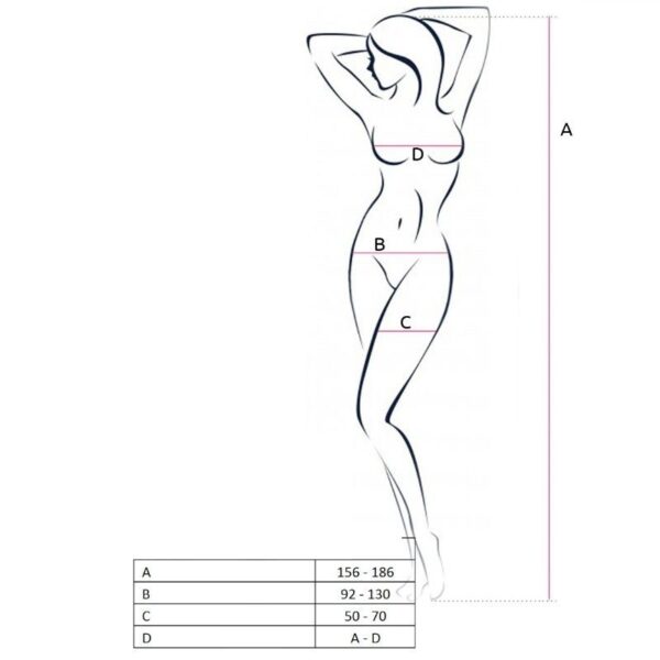 Passion - Woman Bs055 Bodystocking Rojo Talla Unica - Imagen 2