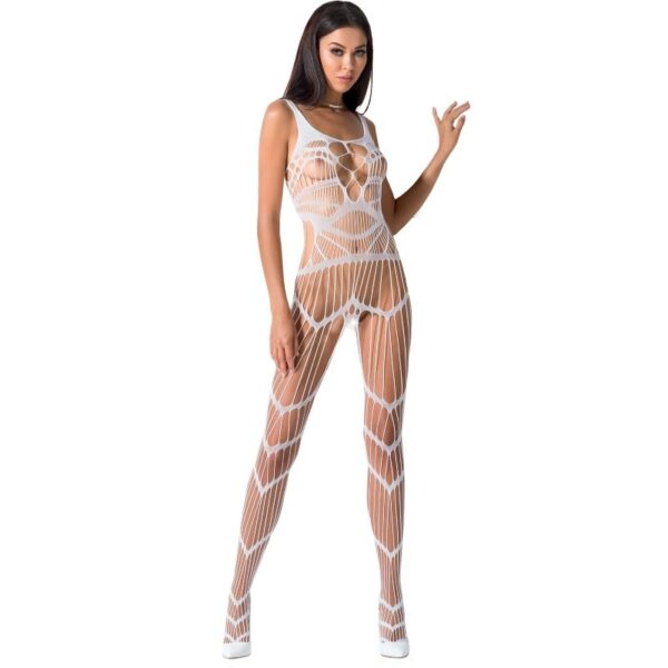 Passion - Woman Bs058 Bodystocking Blanco Talla Unica