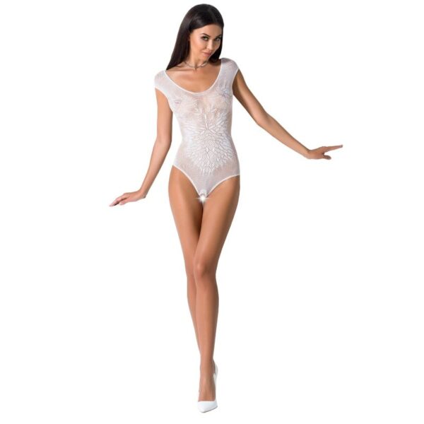 Passion - Woman Bs064 Bodystocking Blanco Talla Unica