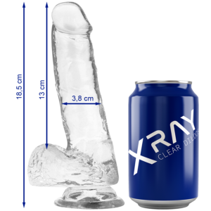 X Ray - Clear Dildo Realista Transparente 18.5 Cm -o- 3.8 Cm