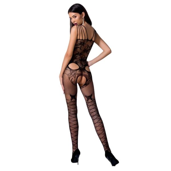 Passion - Woman Bs076 Bodystocking Talla Unica Negro