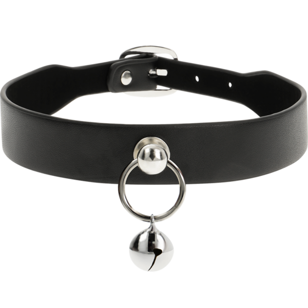 Coquette Chic Desire - Collar Cuero Vegano Accesorio Woman Cascabel/Aro - Imagen 3