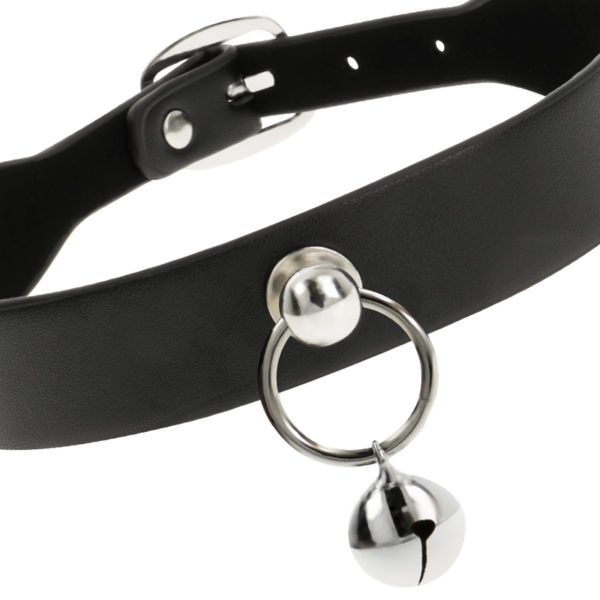 Coquette Chic Desire - Collar Cuero Vegano Accesorio Woman Cascabel/Aro - Imagen 4