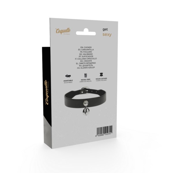 Coquette Chic Desire - Collar Cuero Vegano Accesorio Woman Cascabel - Imagen 6