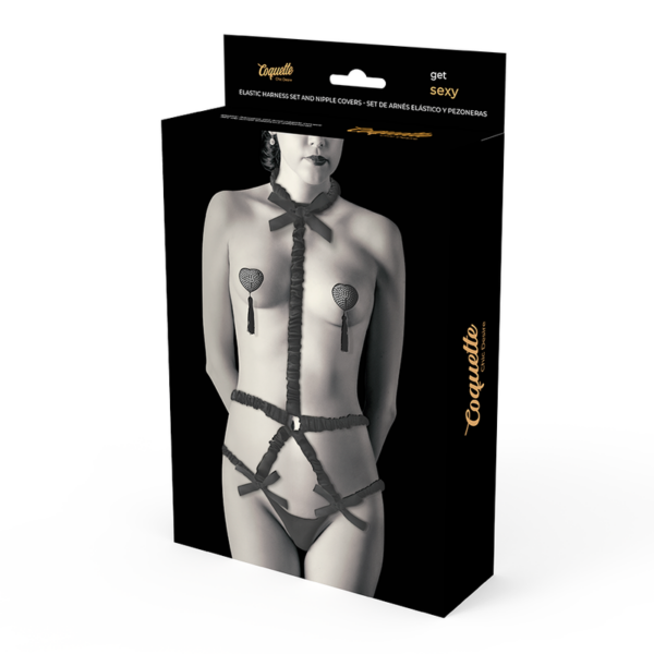 Coquette Chic Desire - Lingerie Set Con Pezoneras Deluxe - Imagen 4