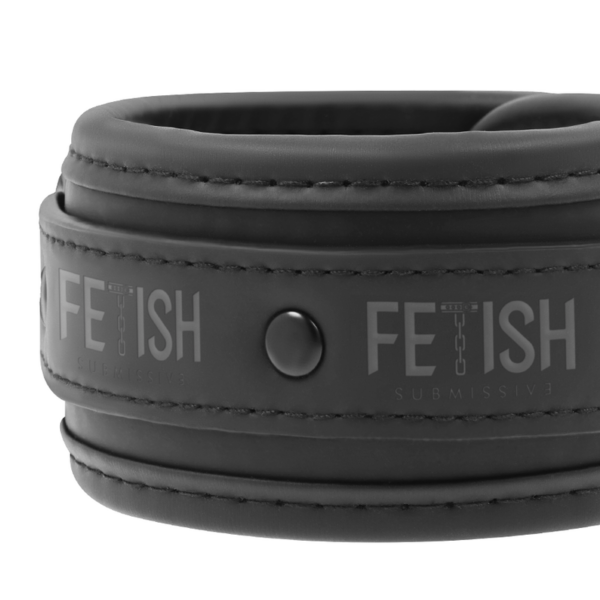 Fetish Submissive - Collar Y Esposas Cuero Vegano Con Forro De Nopreno - Imagen 4