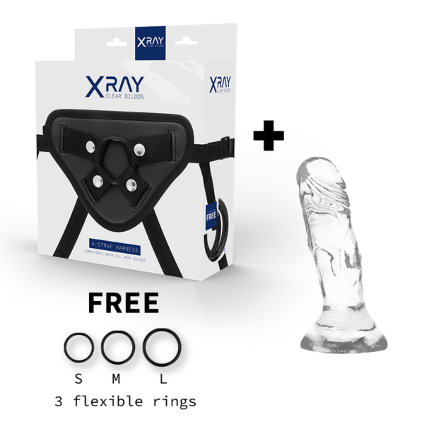 X Ray - Arnés + Dildo Transparente 12 Cm -O- 2.6 Cm - Imagen 2