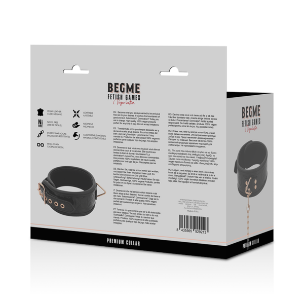 Begme - Black Edition Collar Cuero Vegano Con Forro De Neopreno - Imagen 8