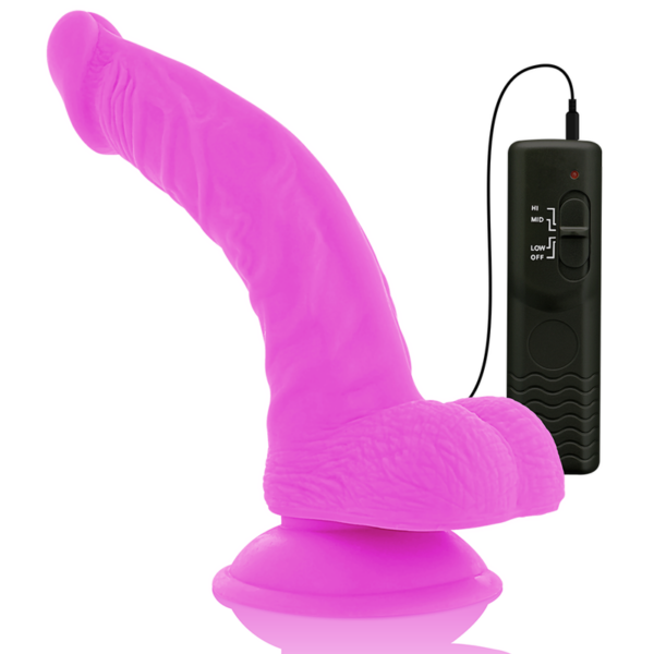 Diversia - Dildo Flexible Con Vibracion Lila 21.5 Cm -O- 4.5 Cm - Imagen 9