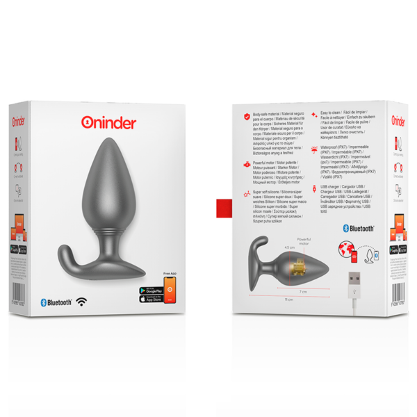 Oninder - Rio Plug Anal Vibrador Negro - App Gratuita - Imagen 7